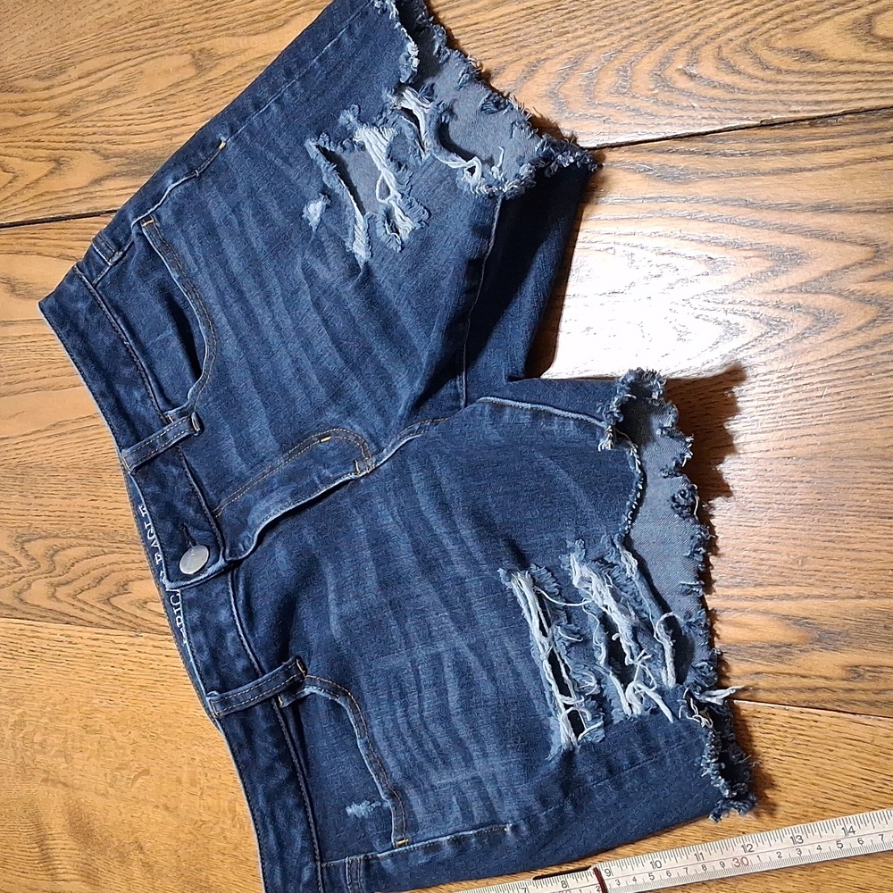 AMERICAN EAGLE JEAN SHORTS WOMENS 32 BLUE Used Preowned Denim Super STRETCH